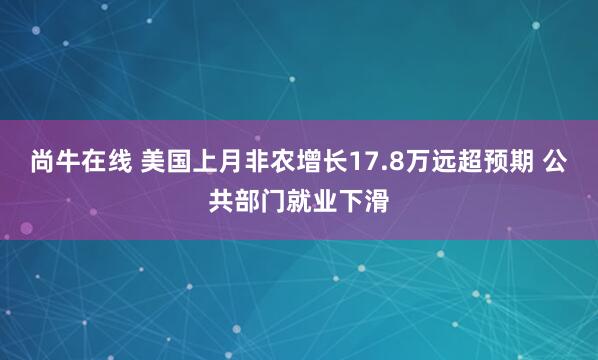 尚牛在线 美国上月非农增长17.8万远超预期 公共部门就业下滑
